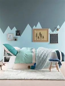 peinture montagne chambre d'enfant