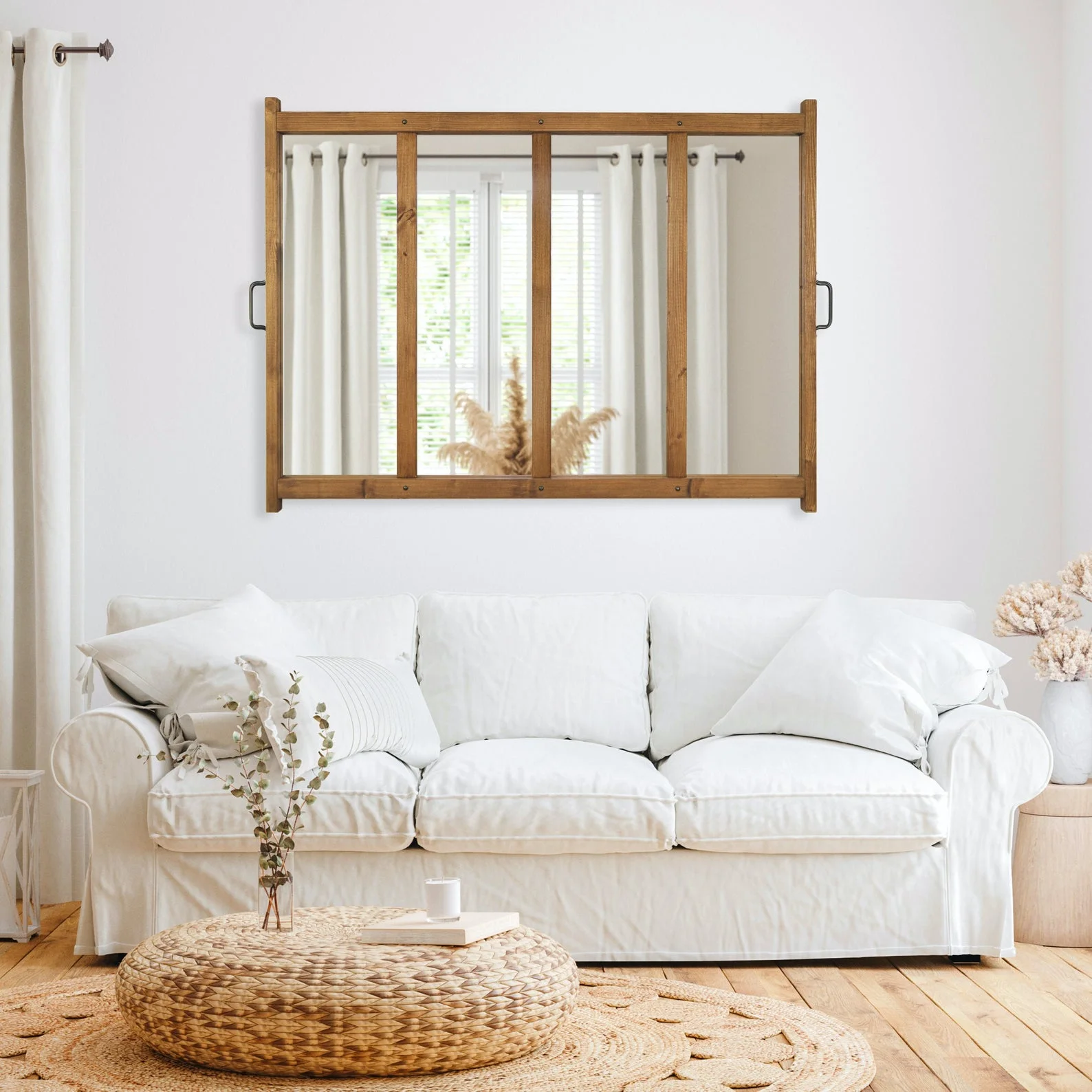 miroir verriere bois