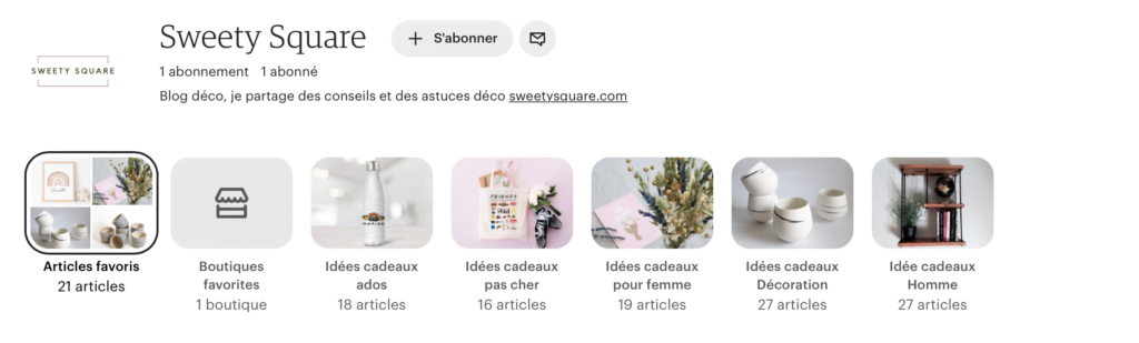 page etsy du blog sweety square