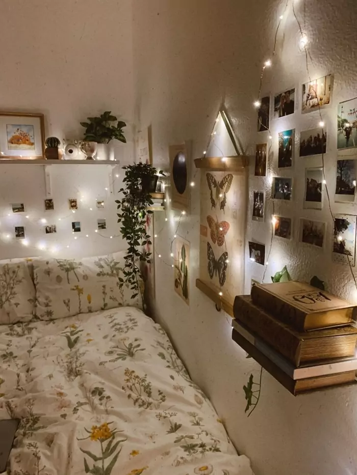 jolie deco aesthetic chambre adolescente blanche et verte