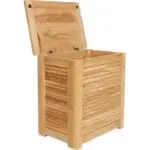 Paniere a linge en teck pour une deco salle de bain zen et nature