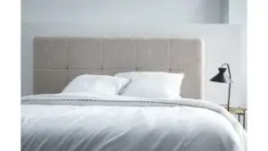 Tête de lit clovis en tissu beige naturel miliboo