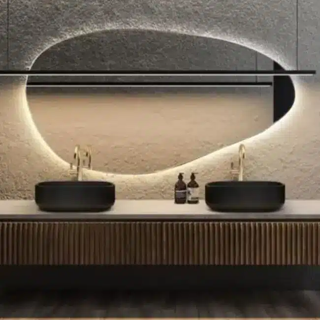 miroir ovale lumineux pour salle de bain