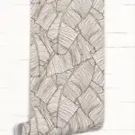 papier peint feuille marron pour décorer entree ou couloir