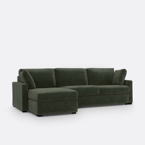 canapé d'angle vert kaki pour une déco moderne.