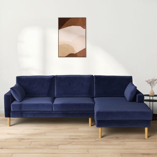 canapé d'angle bleu